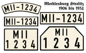Alte Nummernschilder MII Mecklenburg Strelitz 1906 bis 1934