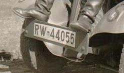 RW Reichswehr PKW Nummernschild